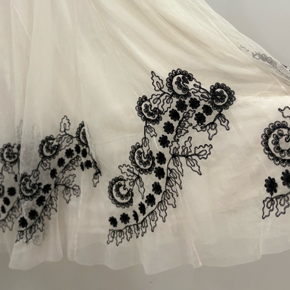 OSCAR DE LA RENTA WHITE BLACK TULLE RUNWAY DESIGNER SKIRT WAIST 34” SZ 12
ZIPPER - Picture 4 of 8